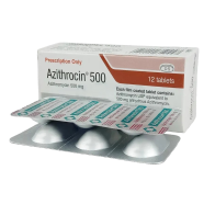 Azithrocin 500 mg Tablet 3's strip image