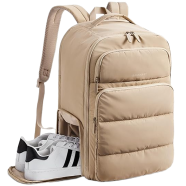BAGSMART 35L Travel Backpack Women, 17.3 Inch Carry On Backpack Flight Approved, Personal Item Backpack Travel Bag, Water Resistant Casual Daypack, Desert image