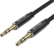 BAWBJ Cotton Braided 3.5mm Male to Male Audio Cable 5M Black Aluminum Alloy Type image