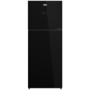 BEKO Top Mount Refrigerator | 340 Ltr | Black Glass Door (BOREF-B3RDNR37ZGB)