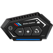 BT12C Bluetooth 5.3 Motorcycle Helmet Headset 40mm Speakers 1000mAh Battery Type C Charging image