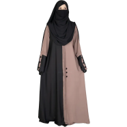 Glam Touch BUSHRAH CONTRAST ABAYA | Mocha image
