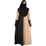 BUSHRAH CONTRAST ABAYA | Peanut image