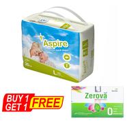 BUY 1 Aspire Premium Unisex Adult Belt System Diaper (L Size) (91-132 cm) (20pcs) GET 1 Zerova Powder for Suspension (30 Sachets) FREE image
