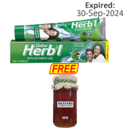 BUY 1 Dabur Herbal Gel Toothpaste Intense Fresh- 80g GET 1 Mustard Honey 250gm FREE!! image