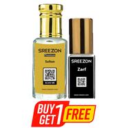 BUY 1 SREEZON Premium Sultan Attar - 3 ml GET 1 SREEZON Zarf For Men Attar - 3.5 ml FREE image