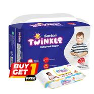  BUY 1 Savlon Twinkle Baby Pant System Baby Diape (XXL Size) (34pcs) GET 1 Savlon Twinkle Baby Wipes Pouch 120pcs FREE image