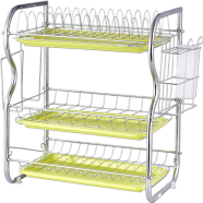 B Shape 3 Layer Stainless Dish Drainer Rack image