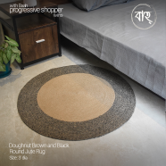 Doughnut Brown and Black Round Jute Rug 3′ icon