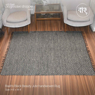 Baah’s Black Beauty Jute Handwoven Rug 6×4