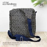 Baah’s Black Checkered Jute Fanny Pack icon