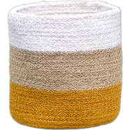 Baah's Mustard with White Midsize Jute Basket icon