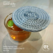 Baah’s Natural Living Handcrafted Coasters Gray 02 – 4″dia (set of six) icon