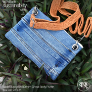 Baah’s Upcycled Denim Cross Body Purse