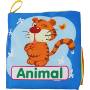 Baby Cloth Book [Animal 1356] Early Education Enlightenment Sound Paper BB Whistle Tear-Resistant Three-Dimensional Cloth Book - 1 Pcs image