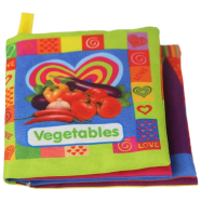 Baby Cloth Book [Vegetables] Early Education Enlightenment Sound Paper BB Whistle Tear-Resistant Three-Dimensional Cloth Book - 1 Pcs image