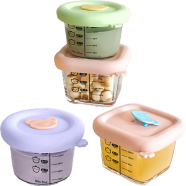Baby Food Bowl Glass Fresh-keeping 160ml Storage Cooking Egg Bowl Baby Food Box Mini Portable Tableware Heat-resistant -1pcs (Any Color) image