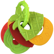 3 Pcs Set Baby Pineapple Teeth Gel Bright Color Fruit Silicone head Teether fitness educational toy CN (Any Color) image