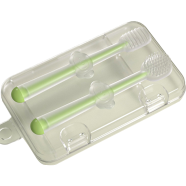 Baby Hand brush Children's Silica Gel Dimensional Body Milk for Training Toothbrush Set, Safe Silicone Brush Soft-bristled Teether - 2 pcs image