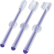 Baby Hand brush Children's Silica Gel Dimensional Body Milk for Training Toothbrush Set, Safe Silicone Brush Soft-bristled Teether - 3 Pcs Set image