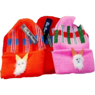 Baby Kan Tupi Toddler Baby Knit Hat Cap Set Lightweight Winter Warm Beanie Cap renfom for 0-2 Years image