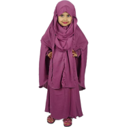 Baby Khimar/Kheemar Borka Full Set (khimar_6-10_purple) image