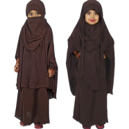 Baby Khimar/Kheemar Borka Full Set (khimar_4-6_coffee) image