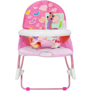 Baby Rocker Portable Rocking Chair 2 in 1 Musical Infant to Toddler Rocker Dining Chair - 8169 (Pink) -321196413
