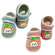Baby Shoes Newborn Infant Warm Booties Soft Anti-Slip Sole Winter Button Flats Boots (baby_shoe_cloth_0-6m_ran)0-6 Months Random Color image
