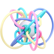 Baby Silicone Manhattan Ball Macaron Color Hand Teether CN -1 Pcs image