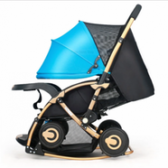 Baby Stroller C3 Pram for Your Baby with Rocking Mood and Adjustable Handle Bar Best Premium Quality Prams Trolly- Blue icon