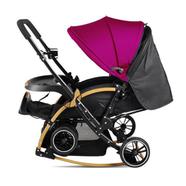 Baby Stroller C3 Pram for Your Baby with Rocking Mood and Adjustable Handle Bar Best Premium Quality Prams Trolly- Magenta icon