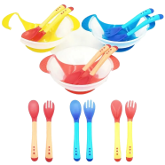 Baby Suction Feeding Bowl with Spoon 1 Set (Multicolor) icon