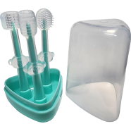 Baby Toothbrush Baby Tongue Cleaner for 0-18 Months 3 Pcs Set Tiffany Multicolor image