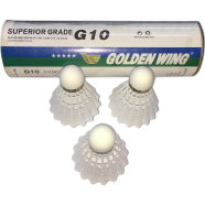 Badminton Shuttle Cock Nylon Superior Grade G10 6pcs White icon