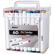 Baile Dual Tips Permanent Artist Coloring Drawing Art Markers-60 Colors Set 