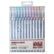 Baoke Metallic High Light Liquid Pen-Pack of 12 Pens in 12C Shimmering Metallic Colours image
