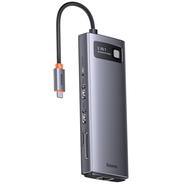 Baseus Metal Gleam Series 9-in-1 Multifunctional Type-C HUB Docking Station Gray （Type-C to HDMI*2 USB3.0*2 USB2.0*1 PD*1 SD/TF*1 RJ45*1(WKWG060013) image