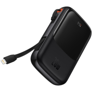 Baseus Qpow Pro 20000mAh 20W Digital Display Power Bank With Built-In Lightning Cable image
