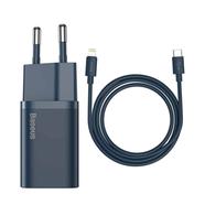 Baseus Super Si Quick Charger 1C 20W CN Sets Blue(With Superior Series Fast Charging Data Cable Type-C to iP PD 20W 1m Blue)-TZCCSUP-A03 image