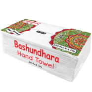 Bashundhara Hand Towel - 200 Pcs x 2 Ply (White) image