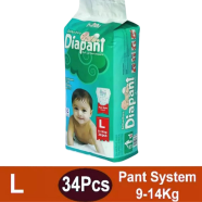 Bashundhara Pant System Baby Diaper (L Size) (9-14 kg) (34 pcs)