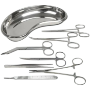 Basic Minor Surgery Kit Steel Kidney Tray Surgical Instruments Set - 8 Pcs image