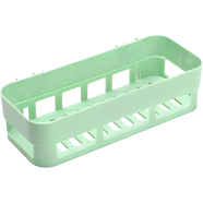 Bathroom Shelf Plastic Toilet Bathroom Vanity Wall Hanging Storage Rack Basket No Trace Stickers image