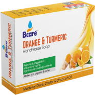 Bcare Orange And Turmeric Soap, Natural Organic Orange And Turmeric Soap (অরেঞ্জ এন্ড টুরমেরিক সাবান, ন্যাচারাল অর্গানিক অরেঞ্জ এন্ড টুরমেরিক সোপ) -100gm image