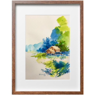 Mahmudur Rahman Rial Beauty of Nature Watercolor - (16x13) Inches