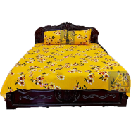 Bed Sheet 100 Present Cotton King Size Bed Sheet Set with Two Pillow Covers-yellow image