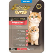 Bellotta Nutri Plus Grain Free Kitten And Mother Cat Pouch with Tuna Mousse 70gm image