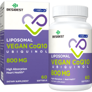 Besibest Liposomal Ubiquinol Coq10 800 mg High Absorption Supplement 60 Vegan Softgels image