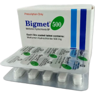 Bigmet 500 mg Tablet 10's Strip image